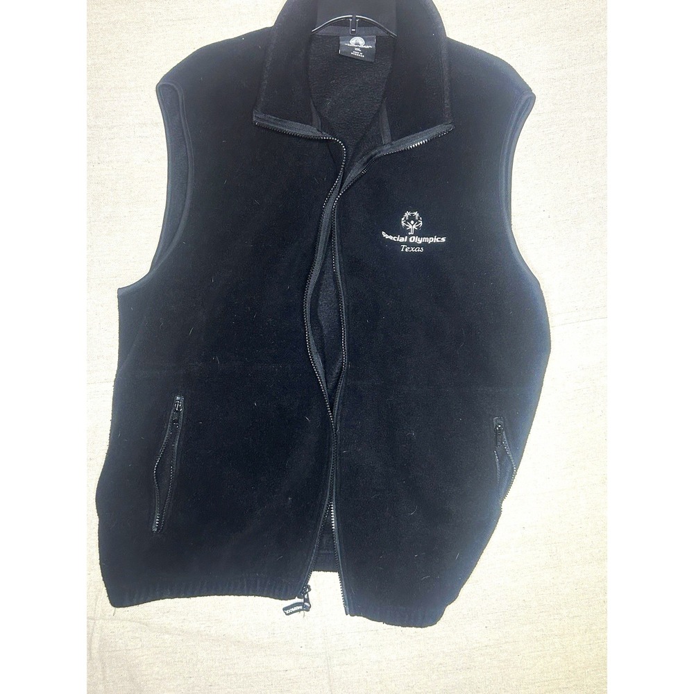 Weatherproof Fleece Vest Men 2XL Black Good Special Olympics Texas Full Zip